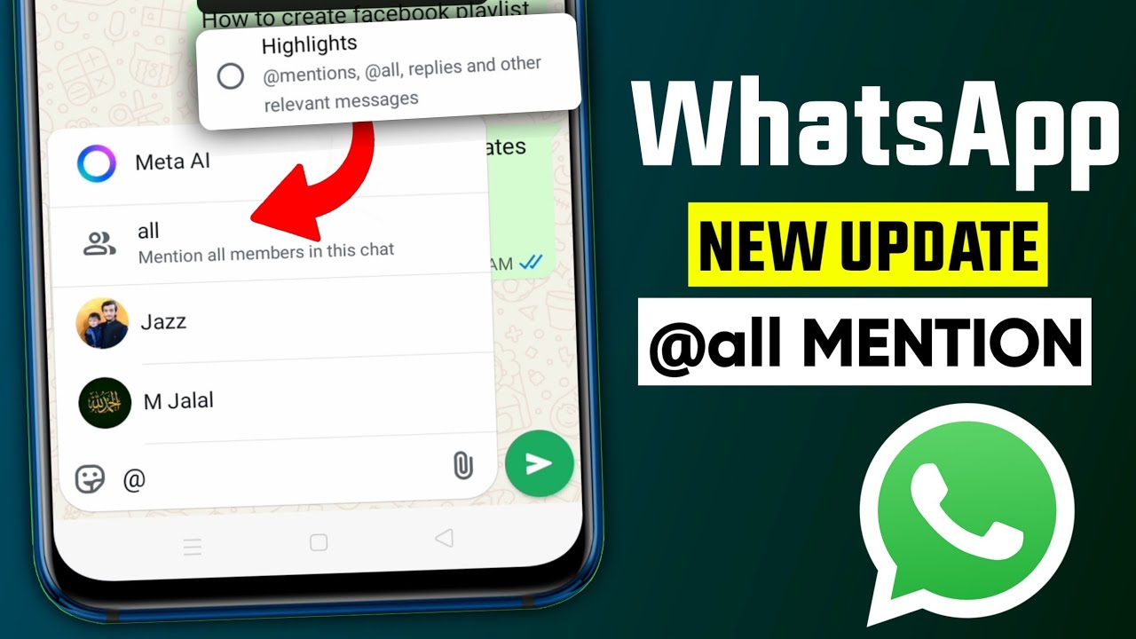 WhatsApp mention all members in group chat update || WhatsApp group mention notification