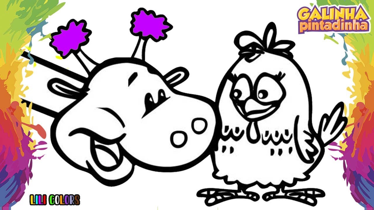 Colorindo Desenho da Galinha Pintadinha | O Pescoço da Girafa| Desenho de Pintar