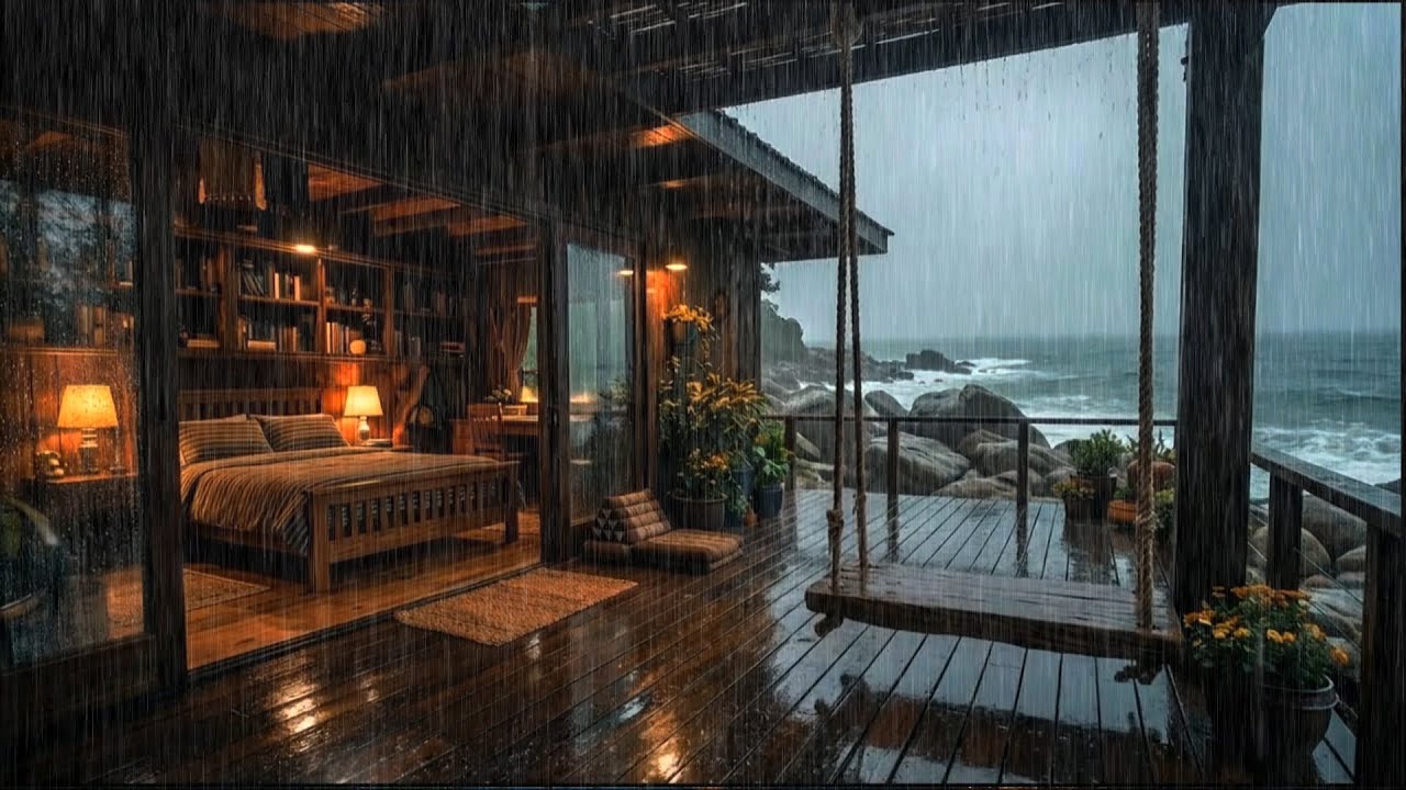 Cozy Bedroom in The Soft Night Rain 🌧 Calm Your Mind, Relax & Deep Sleep