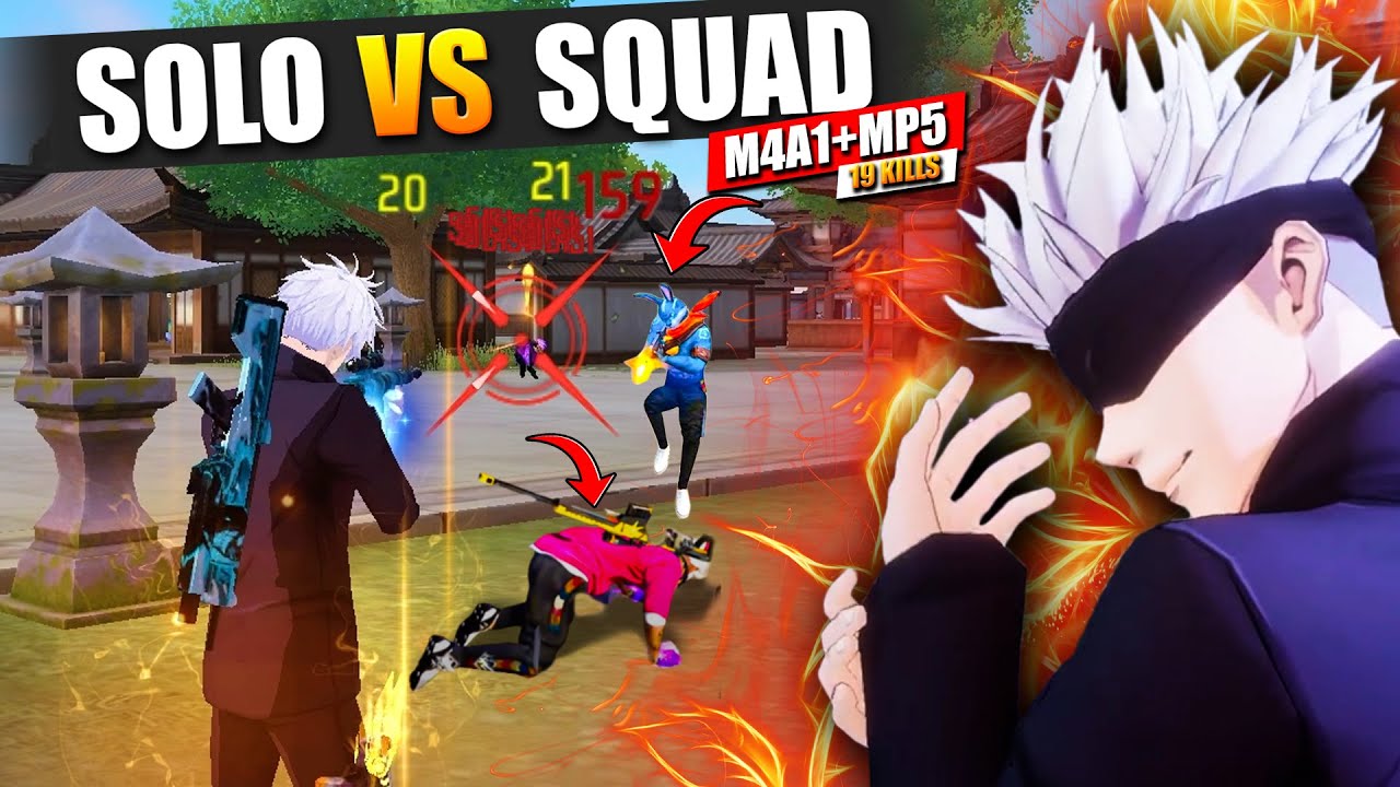 19 Kills 💪 M4A1 + MP5 🔥99% Headshot ⚡ | Solo Vs Squad Full Gameplay | Free Fire