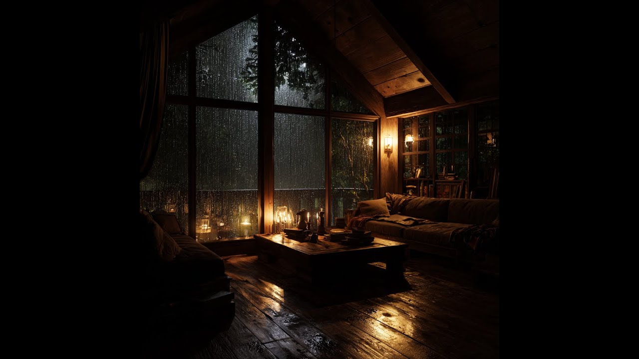 Deep Sleep Rain in Cabin – 8 Hours