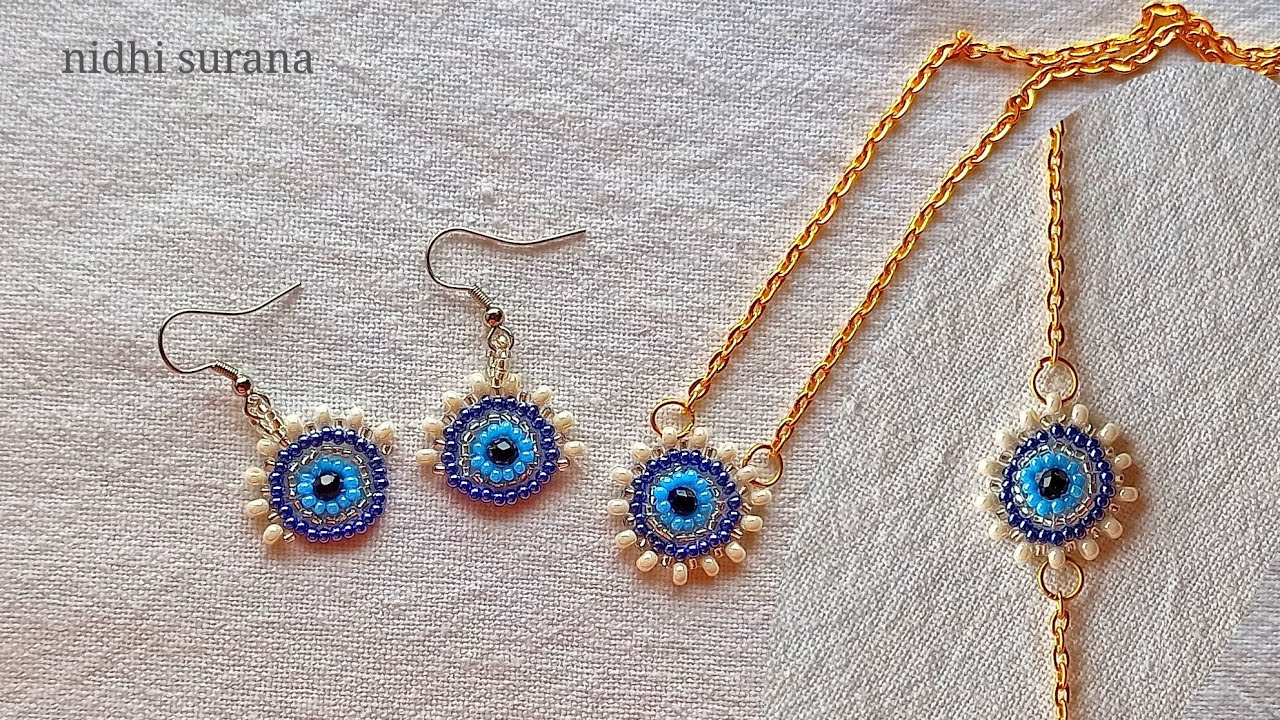 ⚜️Easy Evil Eye 🧿 (Nazar) Jewelery for Beginners/Seed beads Jewelry Tutorial diy