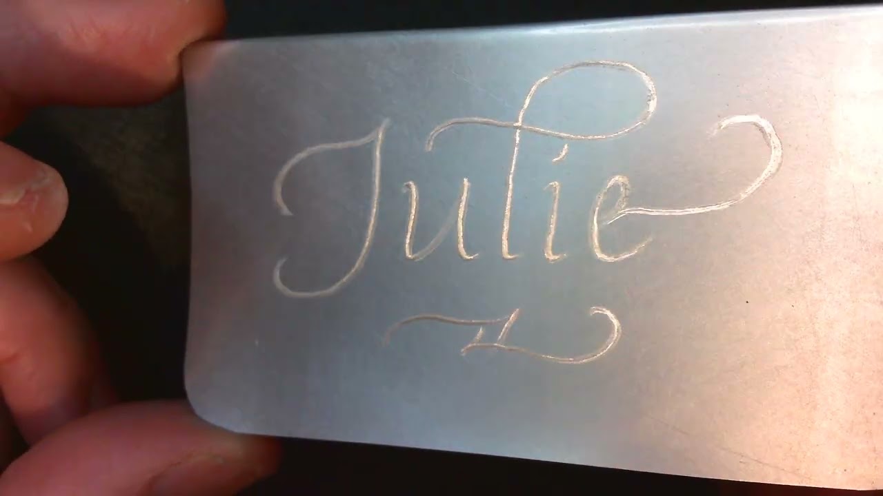 Alum engraving of name