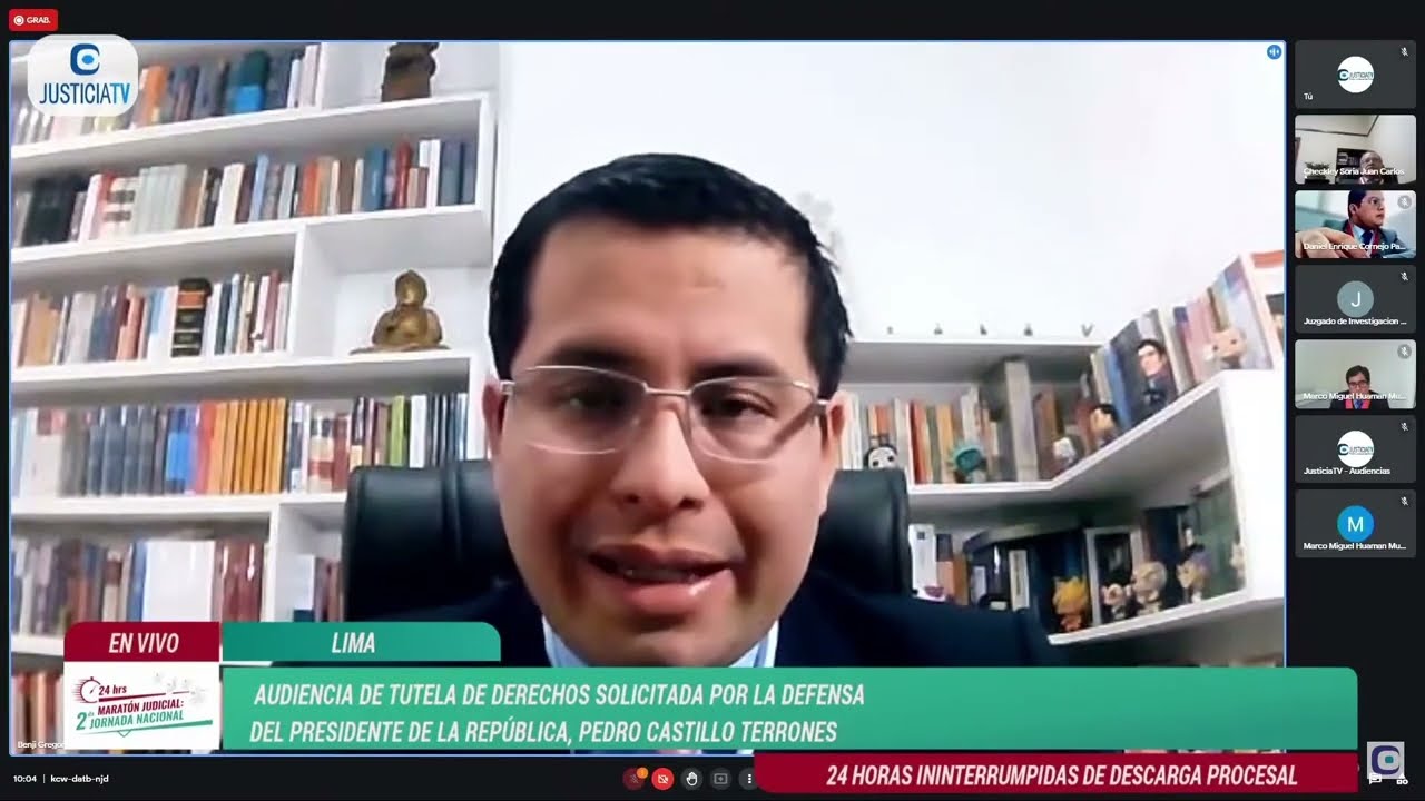 Audiencia de tutela de derechos solicitada por la defensa del presidente Castillo