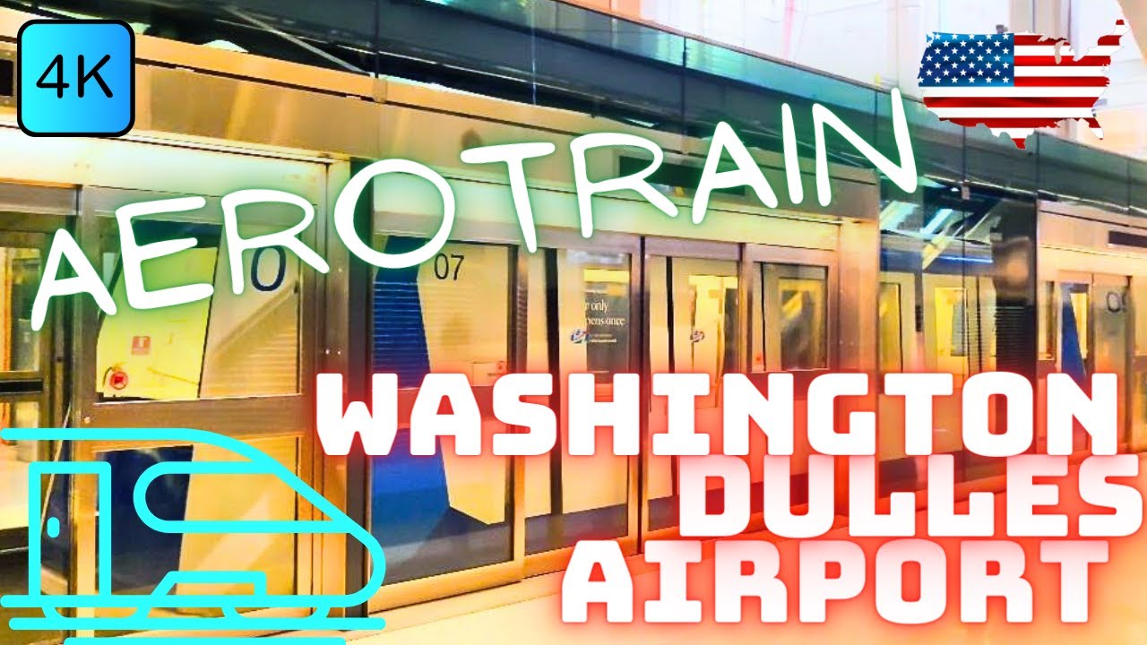 WASHINGTON DULLES AIRPORT, D.C., USA 🇺🇸 – AEROTRAIN – 4K RIDE