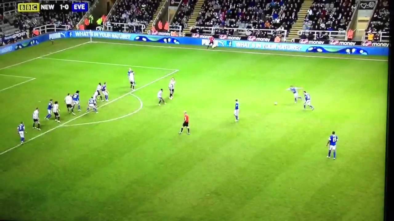 Baines free kick vs Newcastle 2013