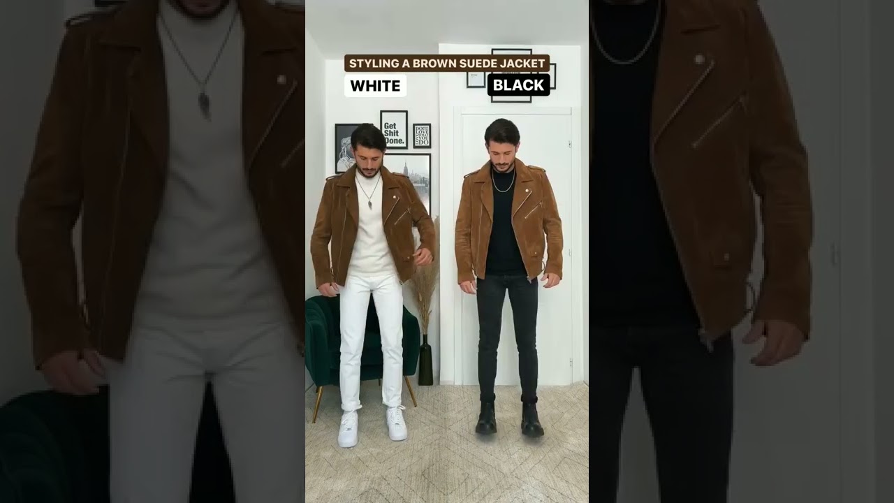 #dressing sense  styling a brown suede jacket 😎 black or white