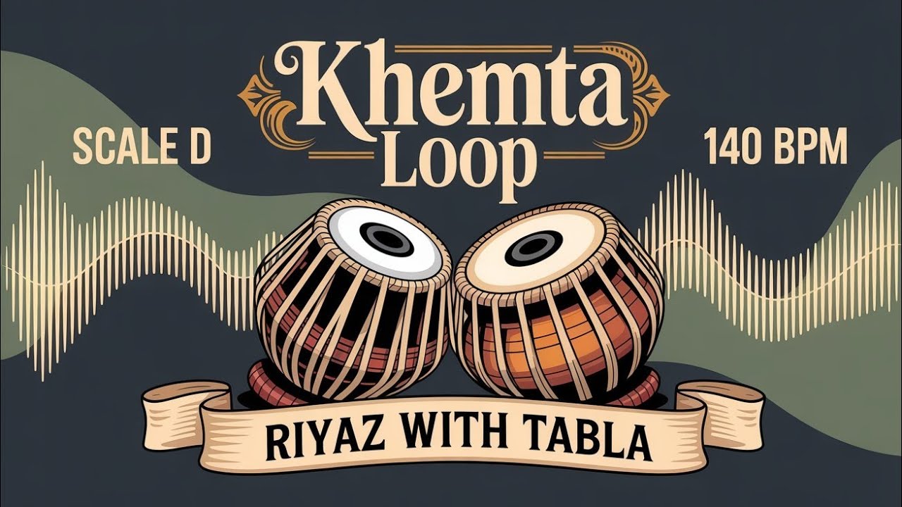 Khemta Loop for  all Songs | 140 BPM | Scale D | Bhajans, Songs #rhythm #riyazwithtabla