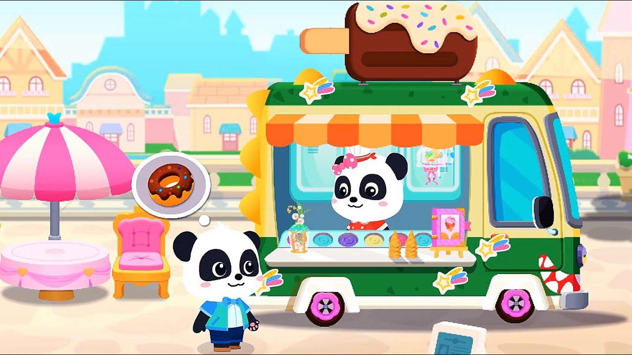Mobile Ice Cream Shop - Making Desserts, Decorate an Ice cream Truck - Babybus Game Video