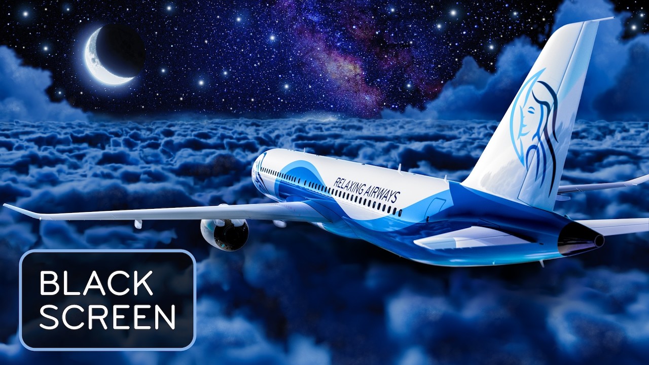 Airplane Sleep Sounds & Black Screen | Fly Away with Relaxing Airways!