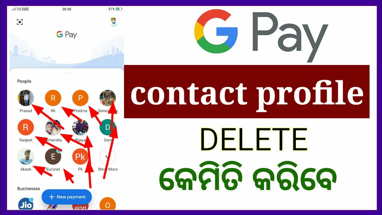 how to delete/ remove contact profile Google pay || hide transaction profile icon Google pay