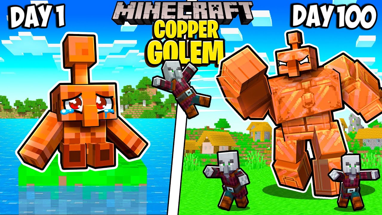 I Survived 100 Days as a COPPER GOLEM in Minecraft