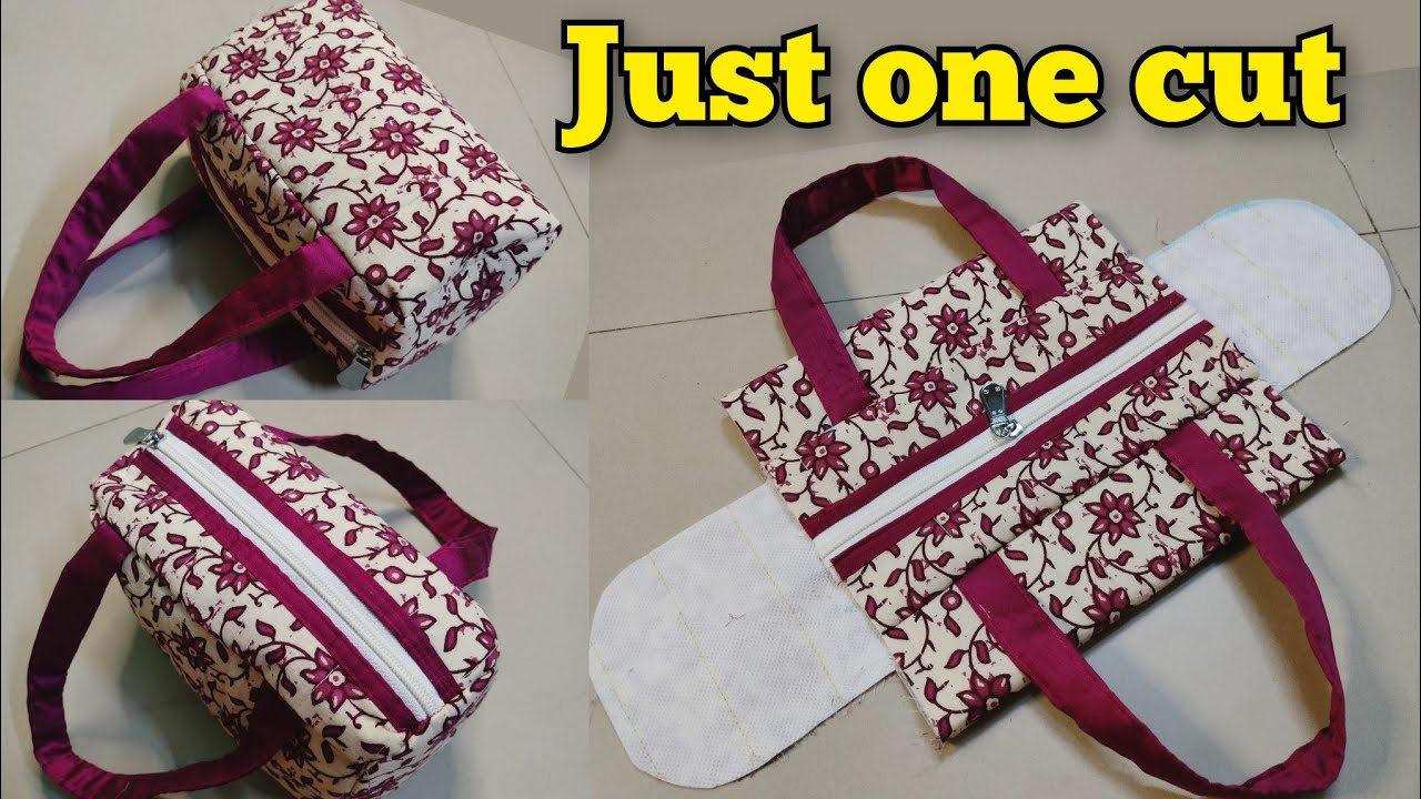 New Trick - Just one cut and bag is ready| Bag cutting and stitching/ Handbag/DIY Designer bag/pouch