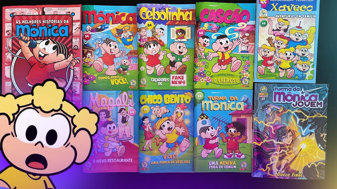 Gibis Turma da Mônica 54 + TMJ 32 + As Melhores Histórias da Mônica 03 + Gibi do Xaveco
