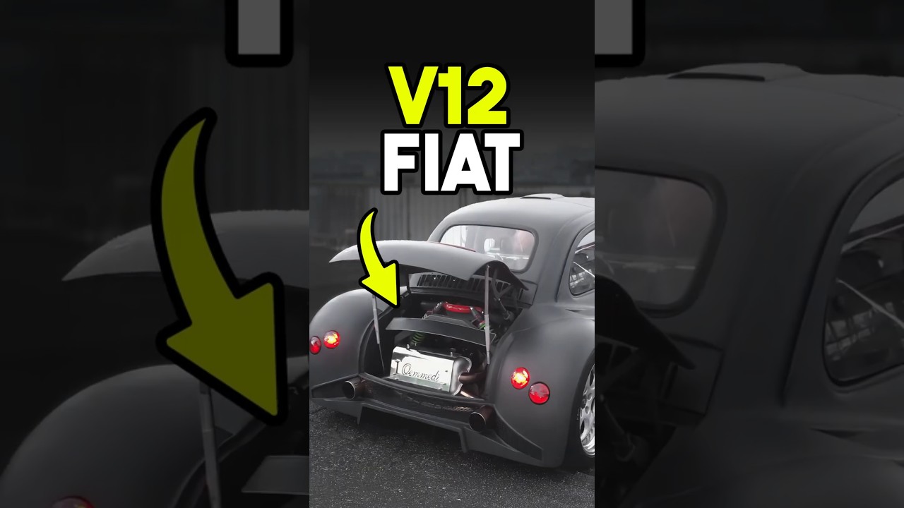 Włożył silnik LAMBO V12 do małego Fiata 💀