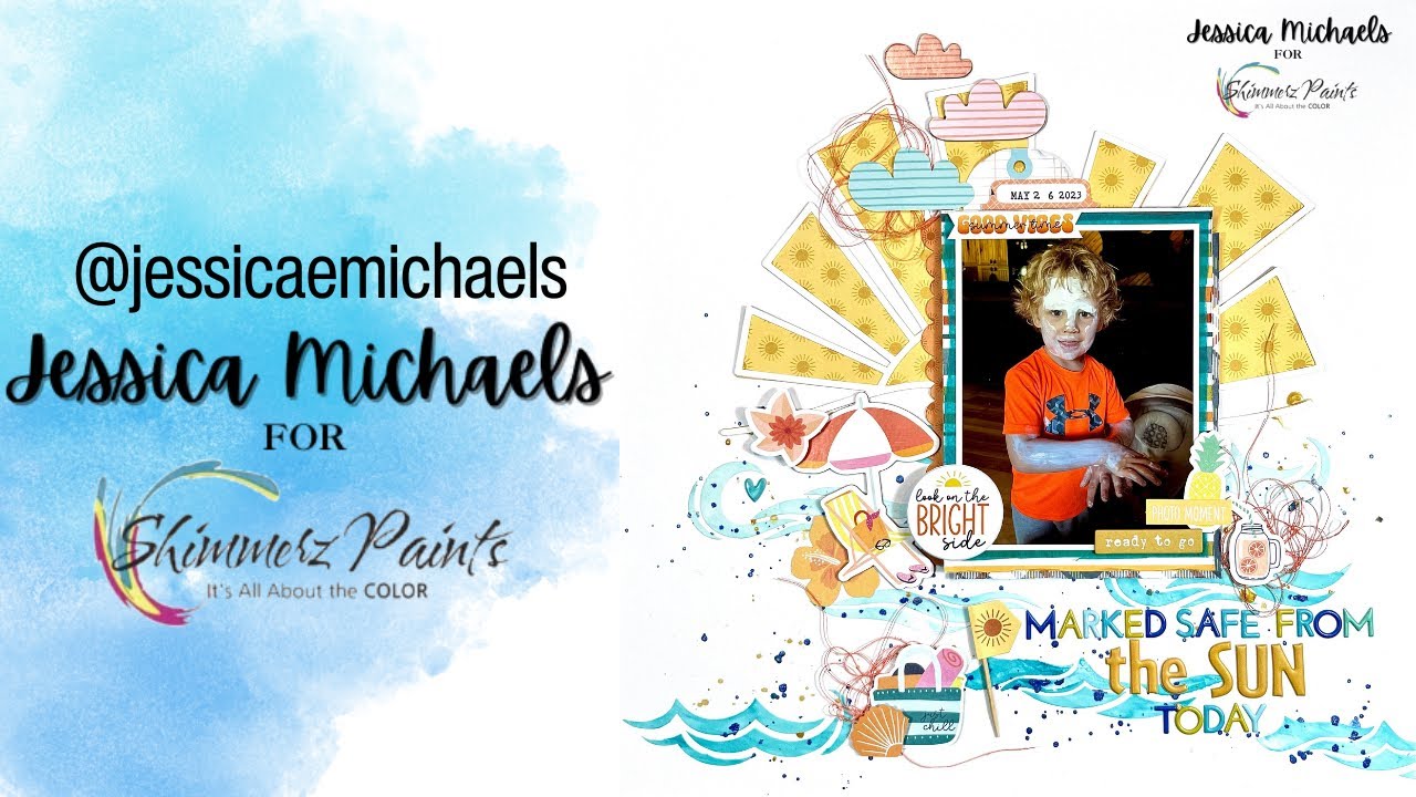 One of my Favorite Ways to use Shimmerz Paints! Scrapbook Layout |  @shimmerzpaintsTV
