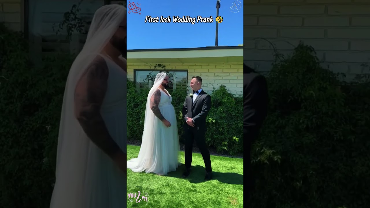 When the Best Man pranked the Groom by putting on a wedding dress! 😂#BestManPrank #weddingprank