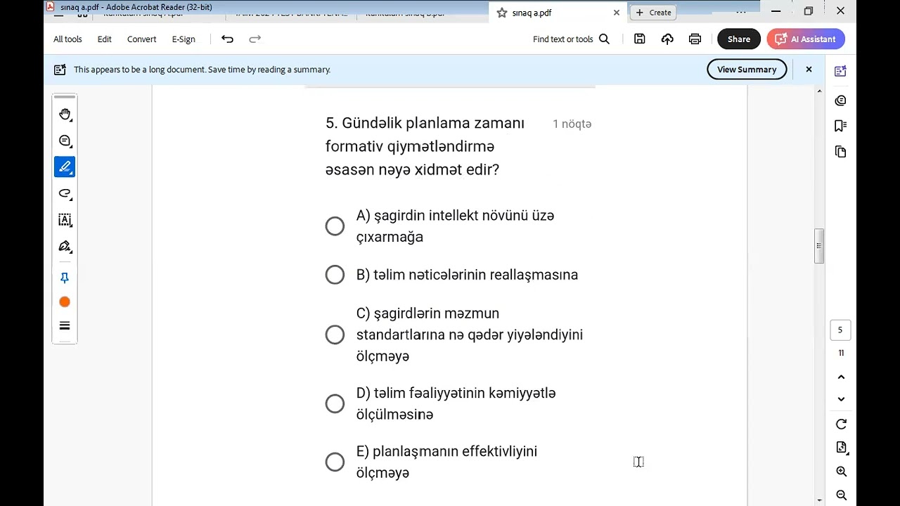 Riyaziyyat Sertifikasiya imtahanına düşmüş suallar