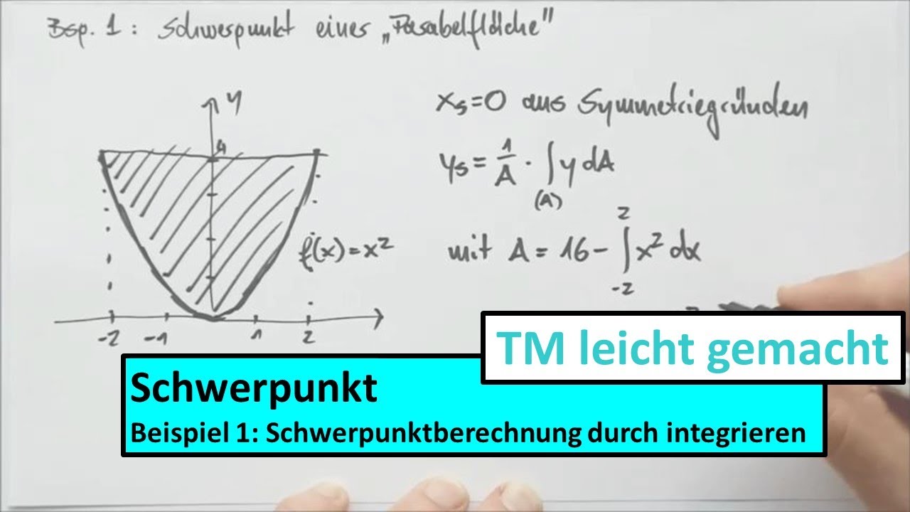 Schwerpunkt, Beispiel 1: Integration über eine Fläche