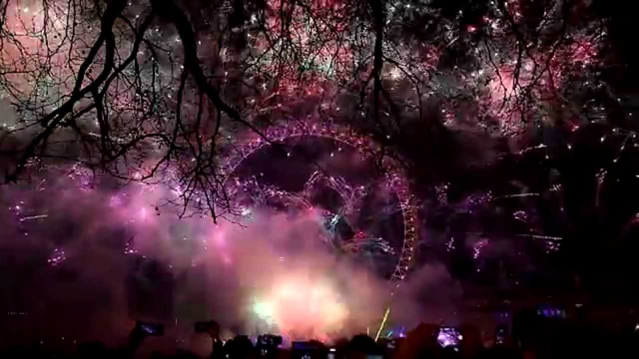 NYE New Year's Eve fireworks London 2015 - live spectator's view - FullHD