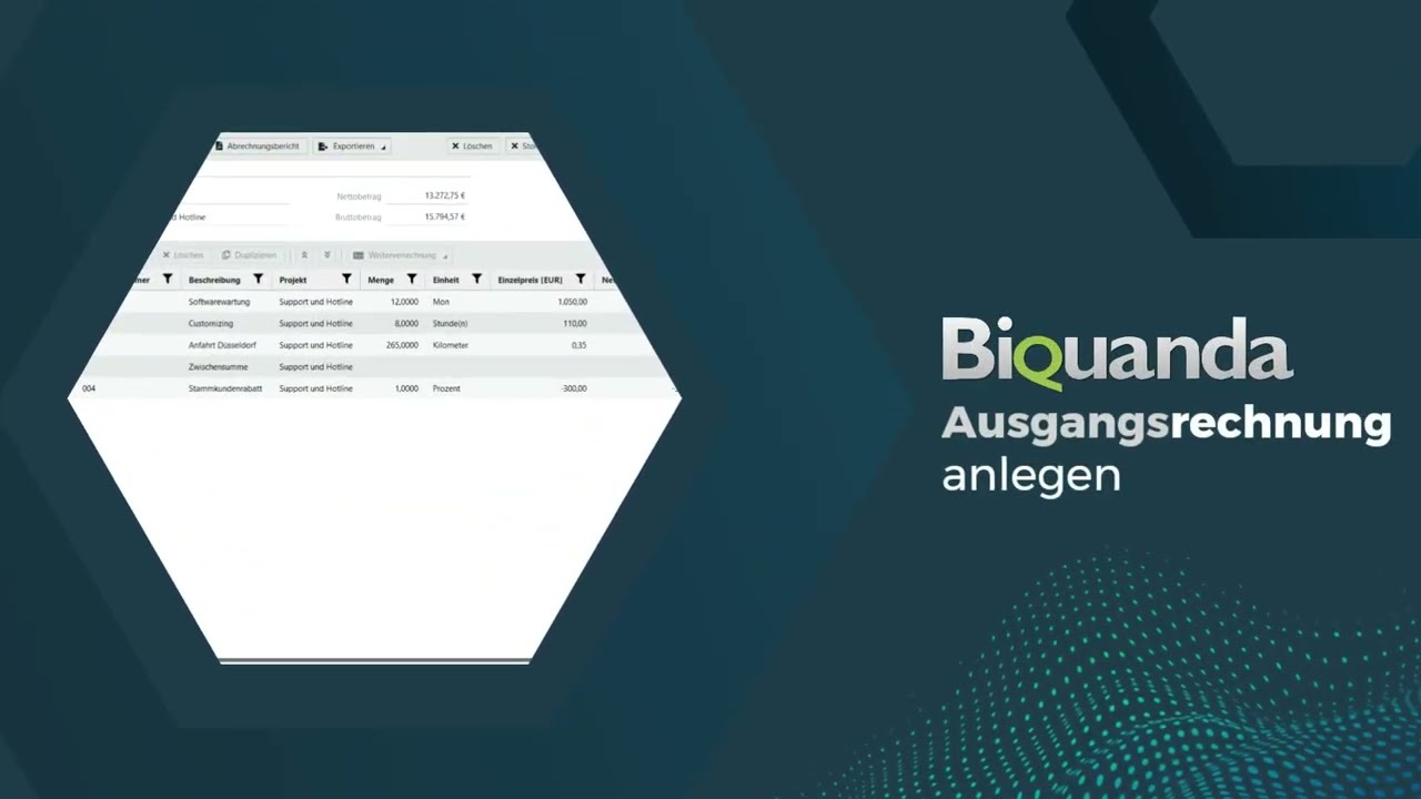 Mein Alltag mit Biquanda - Ausgangsrechnung anlegen