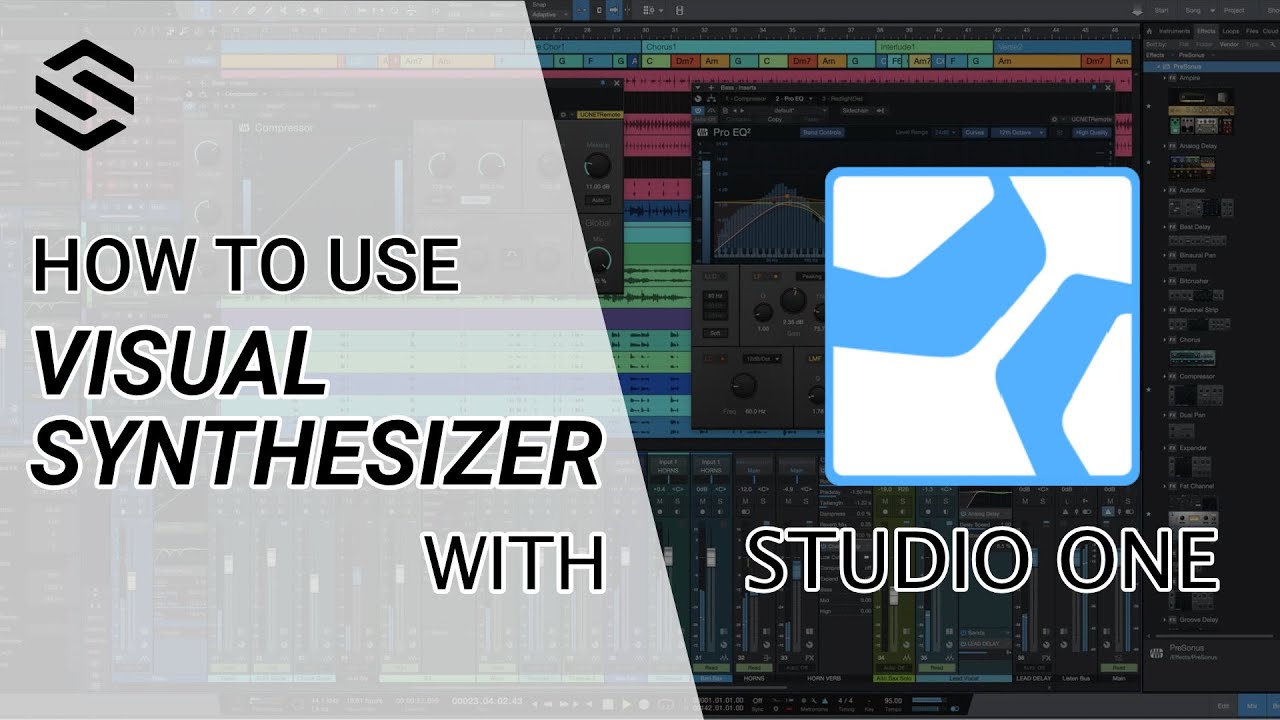 How to setup VS - Visual Synthesizer with PreSonus - Studio One for midi and audio reactive visuals