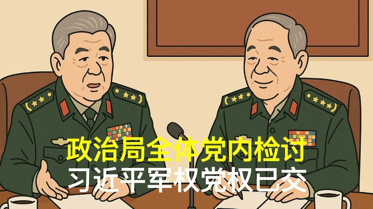 政治局全体党内检讨，习近平军权党权已交｜胡锦涛｜温家宝｜张又侠｜刘源｜汪洋｜胡春华｜党中央决策议事协调机构
