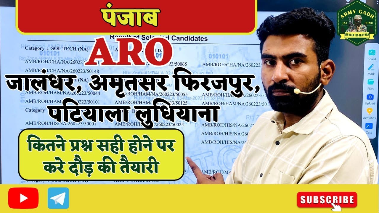 Punjab Army Agniveer  Merit for Running 2023 || Army Cutoff 2023 /meritlist