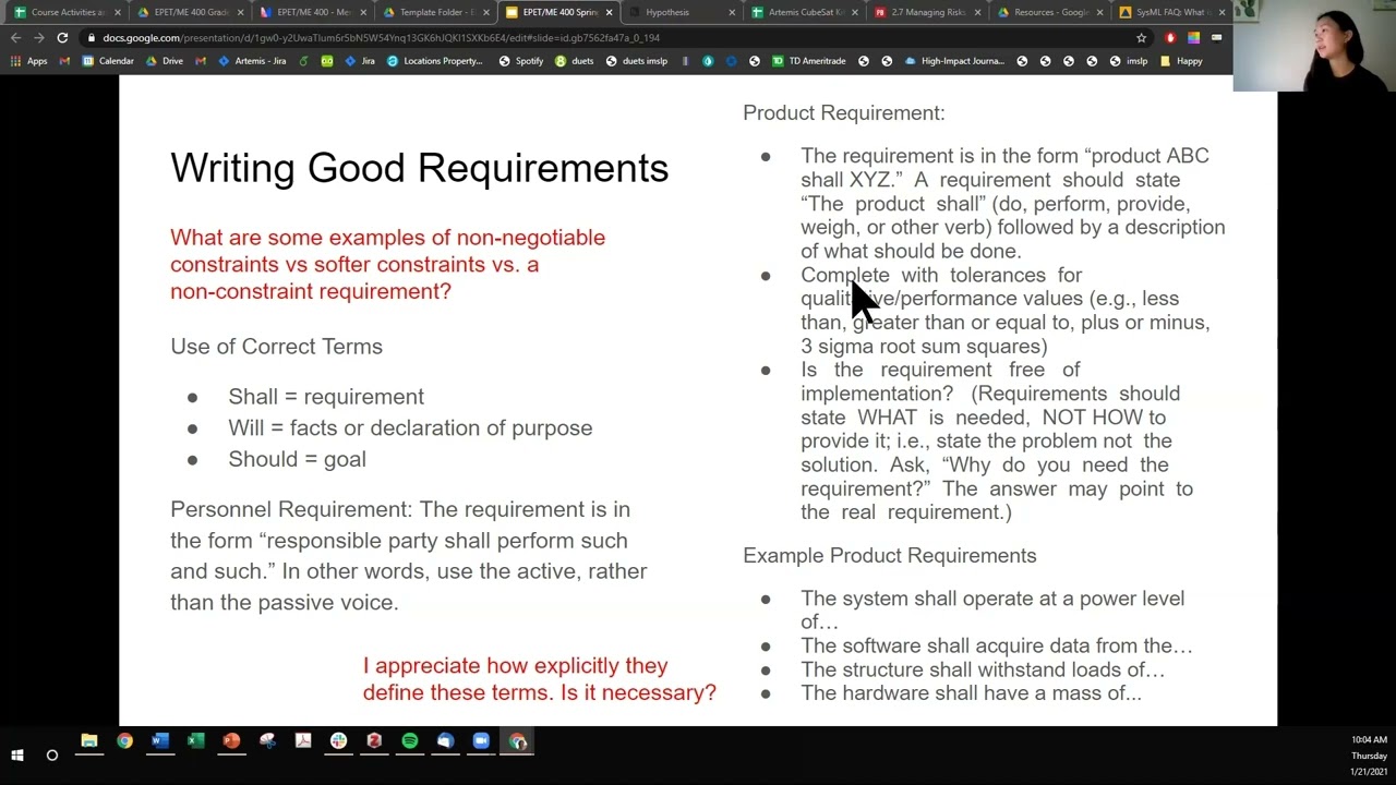 2.3 Systems Engineering: Requirements