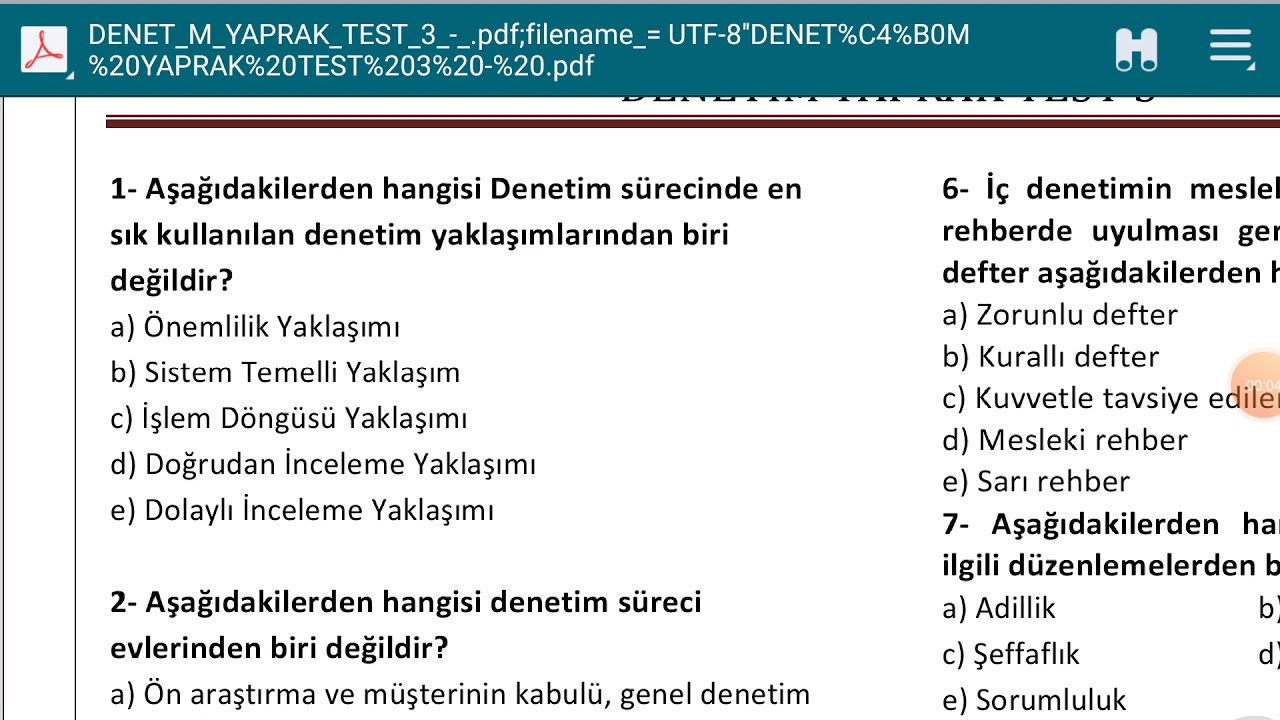 Denetim Soru &Ccedil;&ouml;z&uuml;m&uuml; 2