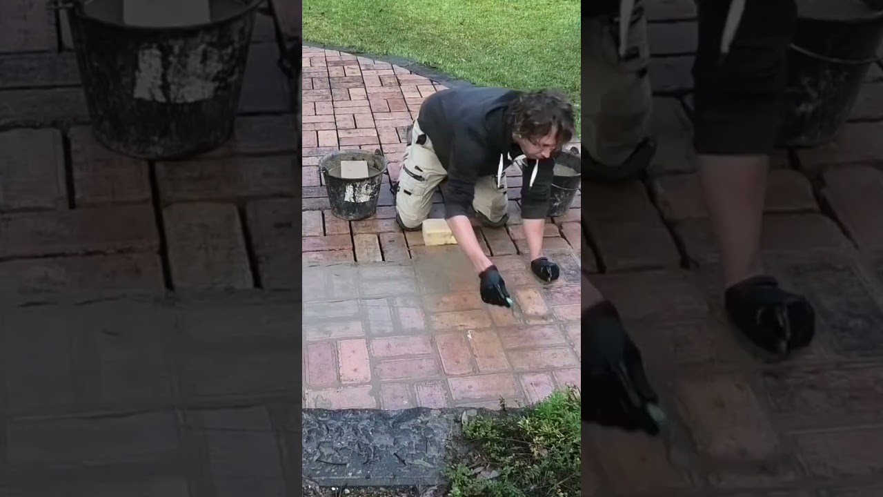 Grouting brick paving