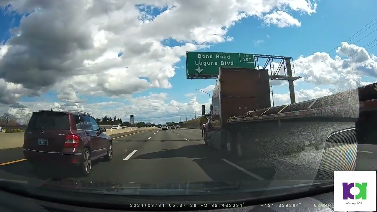 Dashcam video daily driving @Wheres101 99 South across City of Elk Gorve