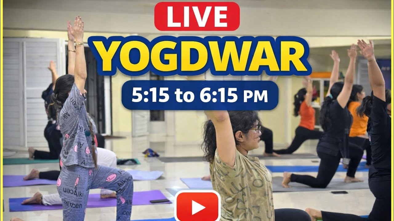 LIVE Evening Yoga Class | Stress Relief & Flexibility | YOGDWAR | 5:15 to 6:15 PM❤️