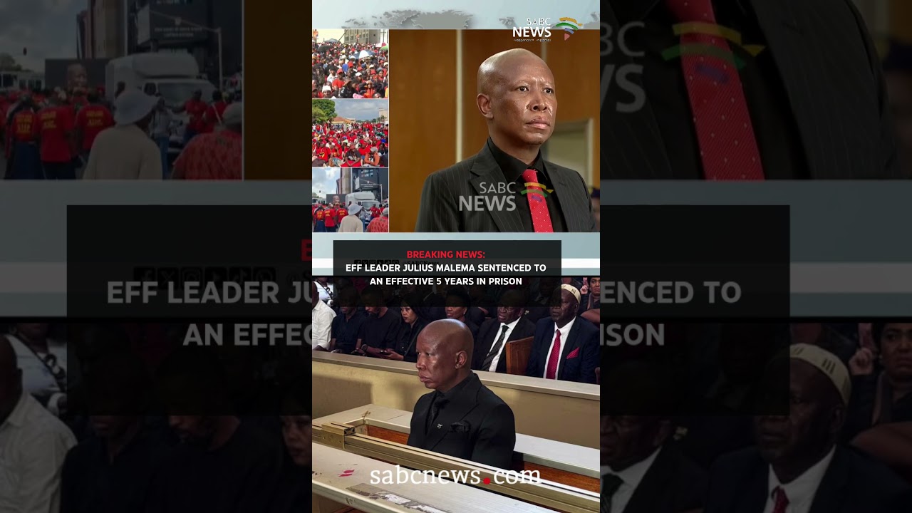 EFF leader Julius Malema  sentenced to an effective 5 years in Prison  #sabcnews #juliusmalema