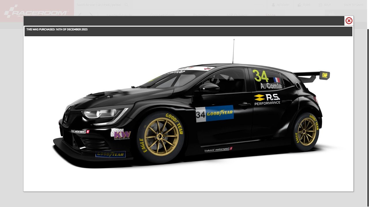 Raceroom Renault Megane TCR Puesto 3 Multiplayer Ranked Laguna Seca, lucha limpia con hyundai