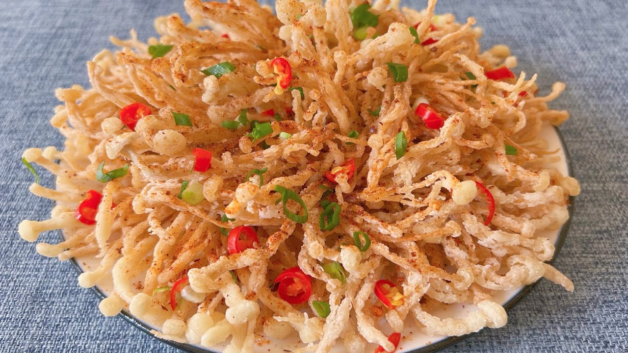 年夜飯必備菜譜「發財樹」，焦香酥脆寓意好，學會全家誇你是大廚 ， A recipe of  Enoki mushroom ，发财树