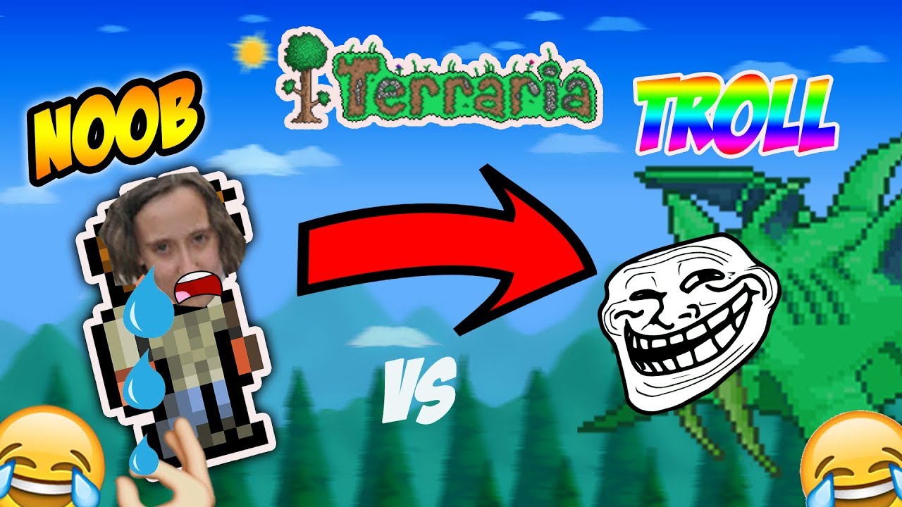 Terraria Trolling - Teaching a NOOB How To Play Terraria!