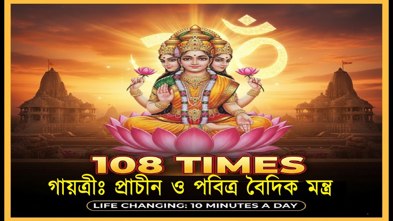 গায়ত্রী মন্ত্র | Gayatri Mantra 108 times। দিনে ১০মিনিট শুনলে সংসারে শান্তি বিরাজ করবে।