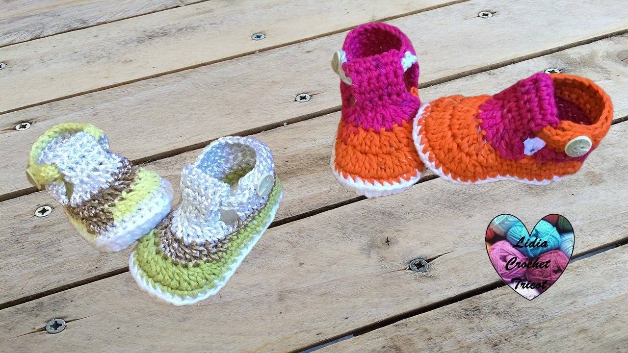 Sandales bébé crochet très facile 1/2 / Crochet Baby sandals very easy