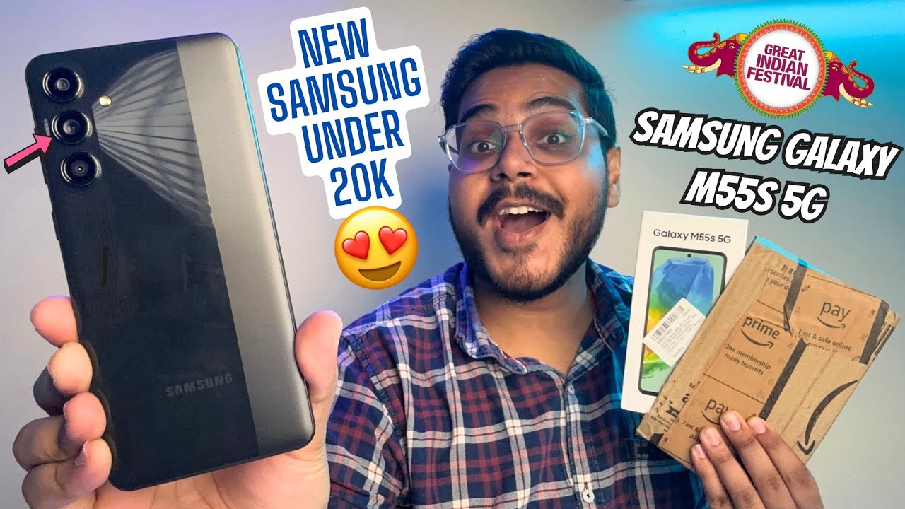 Samsung Galaxy M55s 5G Thunder Black Colour Unboxing and Overview😍 - Best Samsung Phone Under 20K?