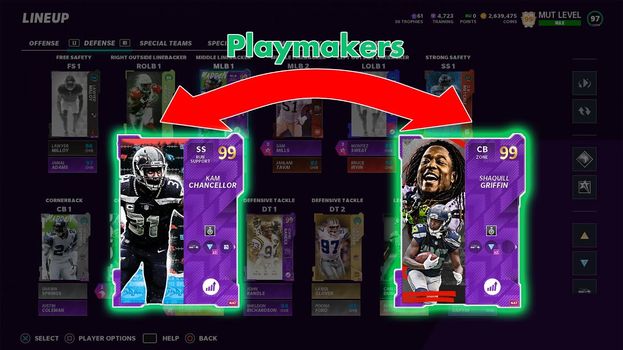 GOLD 99 KAM CHANCELLOR & SHAQUILL GRIFFIN ARE PLAYMAKERS!! | MADDEN 21 SEAHAWKS THEME TEAM #30