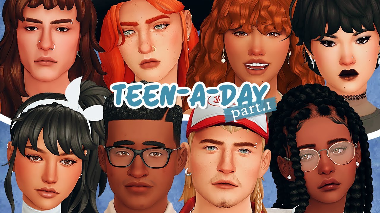 Teen-a-day CAS Challenge 📚 + cc list  // part.1 // The Sims 4