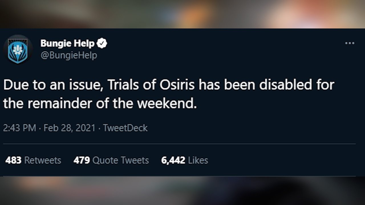 So, Trials of Osiris got shut down...