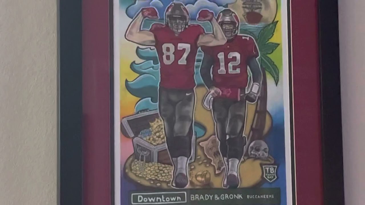 Tampa Bay Bucs Super Bowl 2020 Champions - Tom Brady and Rob Gronkowski - Hand Painting