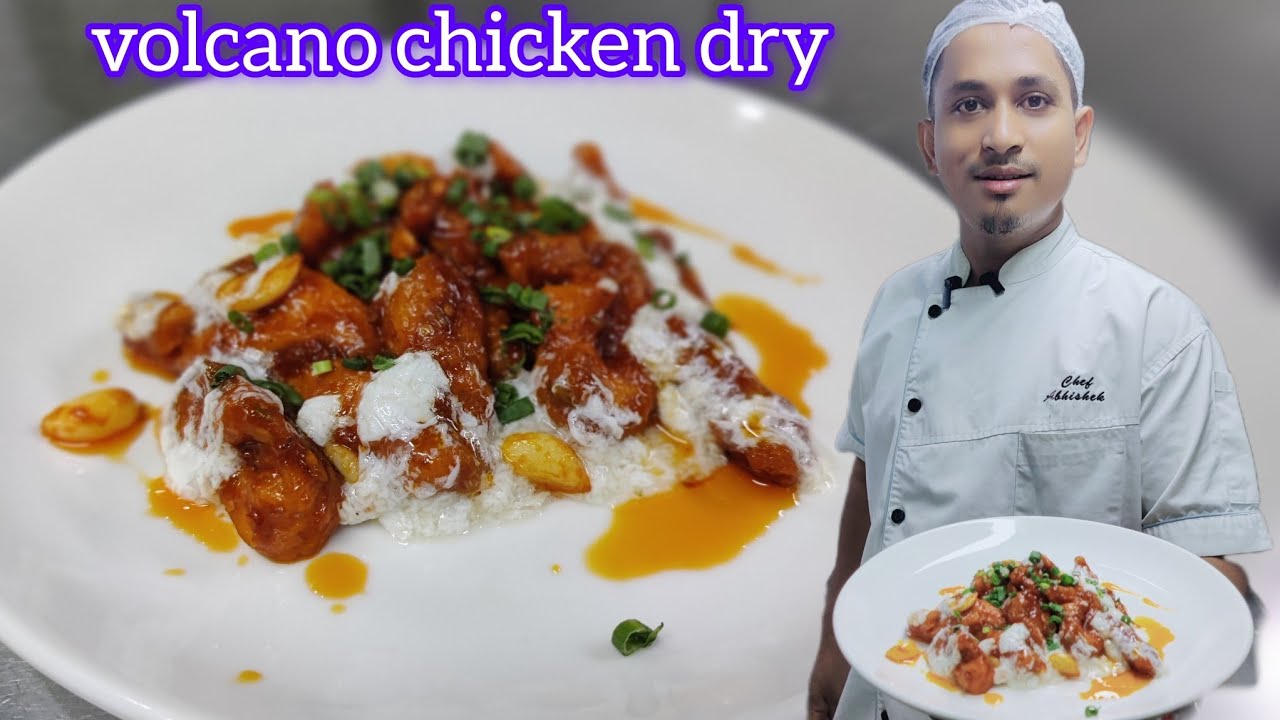 volcano chicken dry. ज्वालामुखी चिकन सूखा.@BishekRsl