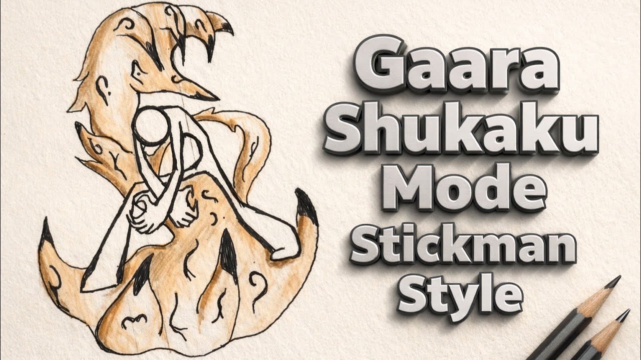 How to Draw Gaara Shukaku Mode Stickman Style | Step by Step
