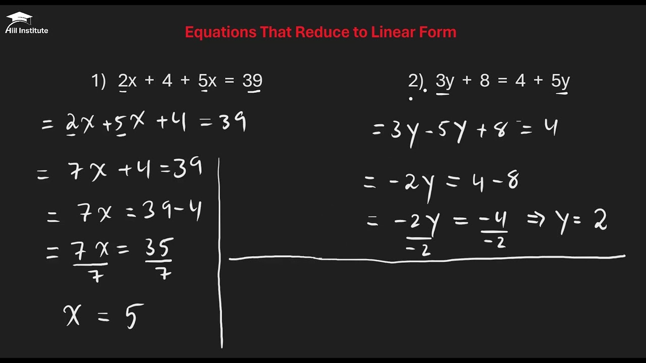 Algebra - 3.2 Equations that Reduce to Linear Form | Part 1 | Xisaab | Af Somali