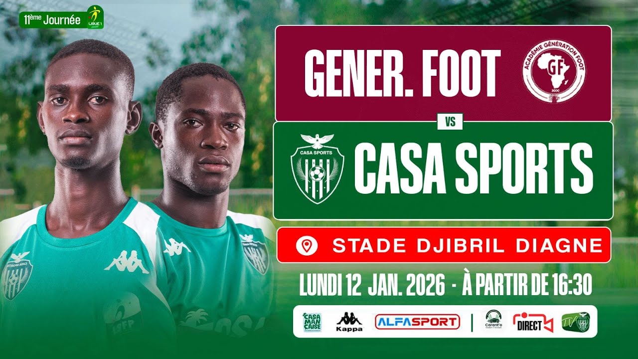 🔴[DIRECT //11&egrave;me Journ&eacute;e Ligue 1 Saison 2025-2026 MATCH // GENERATION FOOT 🆚  CASA SPORTS
