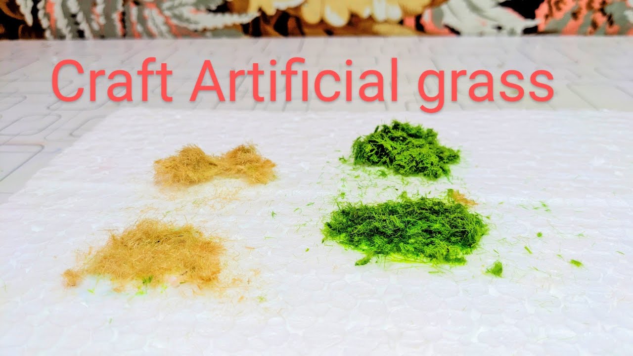 diy realistic artificial grass| how to make artificial grass at home | diorama school project grass