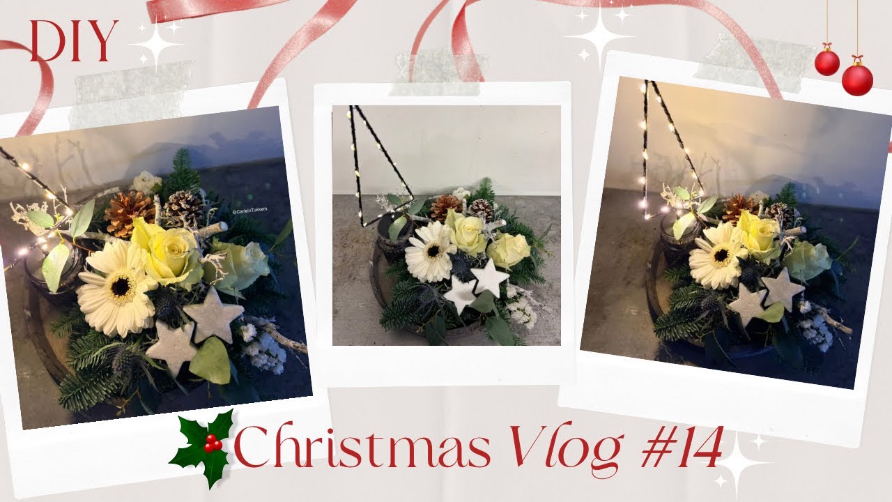Luxe kerstbloemstuk tafelstuk 🎄 | Carlein Tukkers | Cursus Bloemschikken #407 | Christmasvlog #14